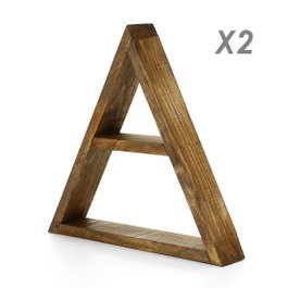 Hanah Home Aa079 Estantería de Pared Moderna Rústica Madera de Abeto Color Nogal